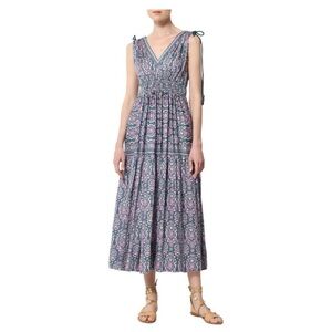 Joie Purple and Blue Maxi Dress v-neck new with tags